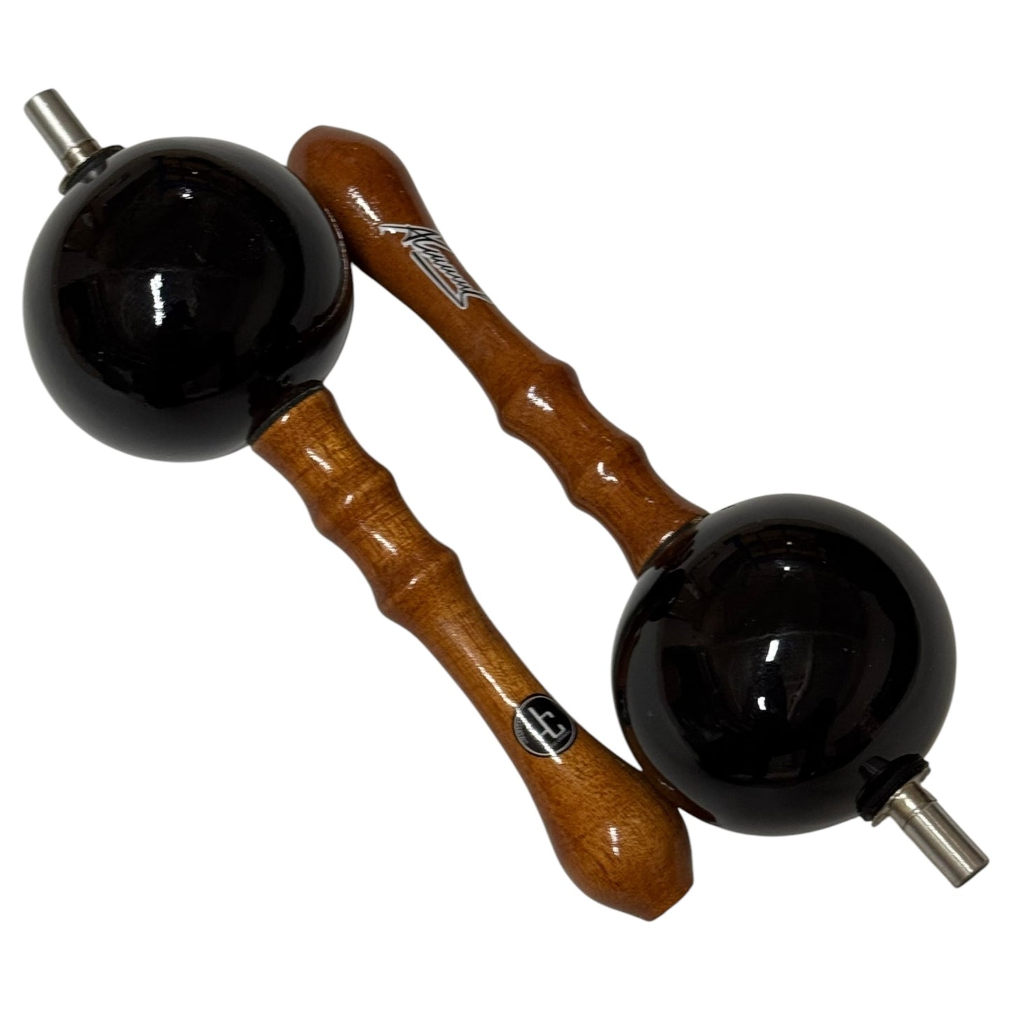 Joropo Maracas - Alirio Jose Torrealba Model - Black on Brown Natural Handles