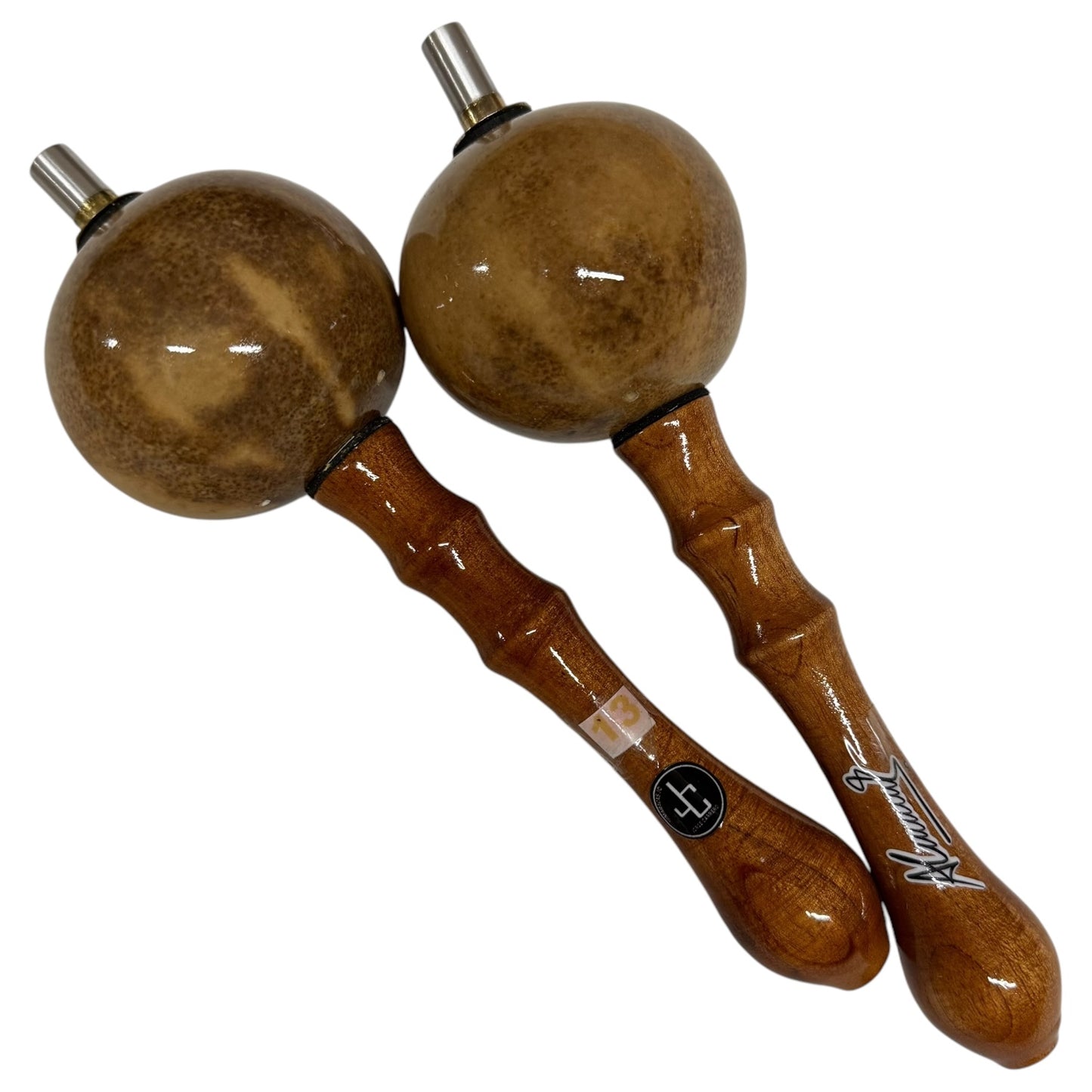 Joropo Maracas - Alirio Jose Torrealba Model - Natural on Brown Natural Handles