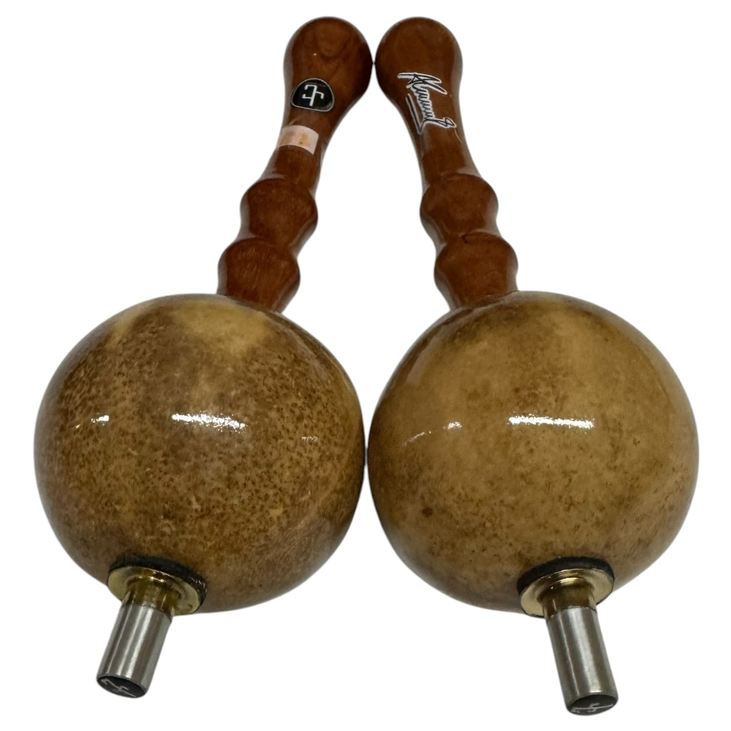Joropo Maracas - Alirio Jose Torrealba Model - Natural on Brown Natural Handles