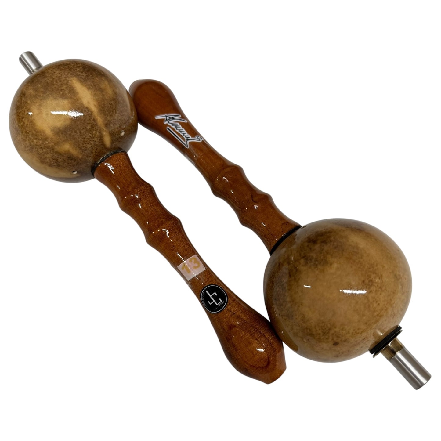 Joropo Maracas - Alirio Jose Torrealba Model - Natural on Brown Natural Handles