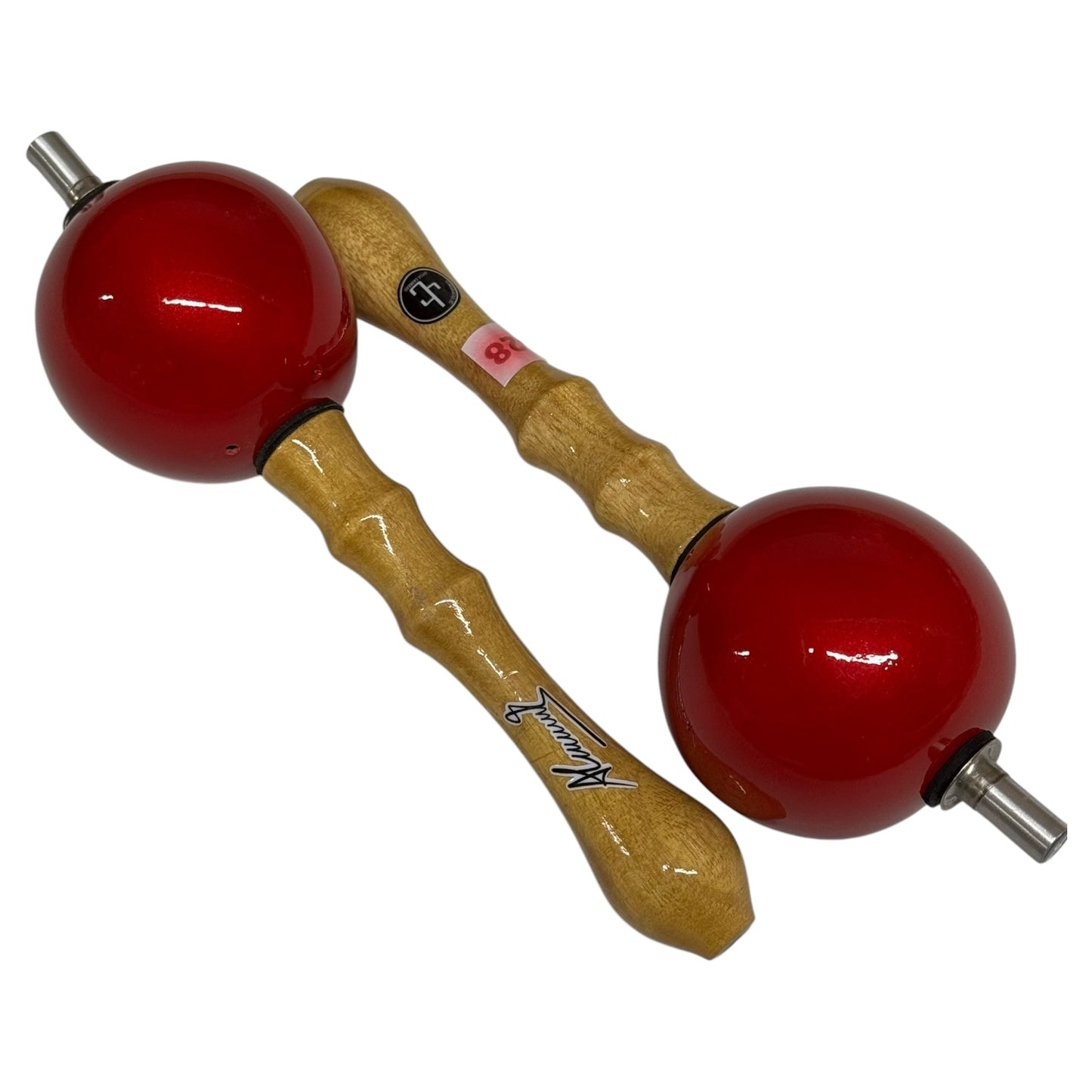Joropo Maracas - Alirio Jose Torrealba Model - Red on Natural Handles