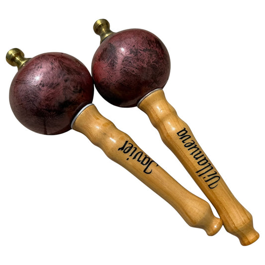 Venezuelan Maracas Joropo – Pink Marble on Natural, Small
